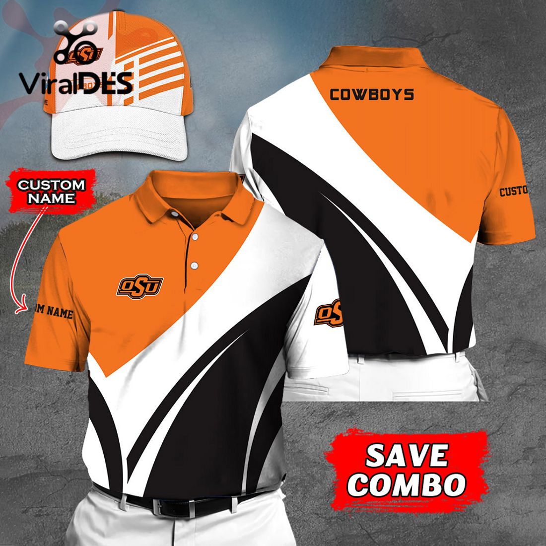 Custom Name Oklahoma State Cowboys Polo, Cap Limited Edition Custom Name Oklahoma State Cowboys Polo, Cap Limited Edition