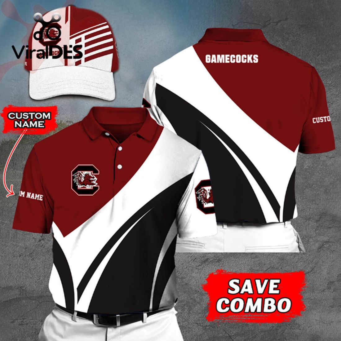 Custom Name South Carolina Gamecocks Polo, Cap Limited Edition Custom Name South Carolina Gamecocks Polo, Cap Limited Edition