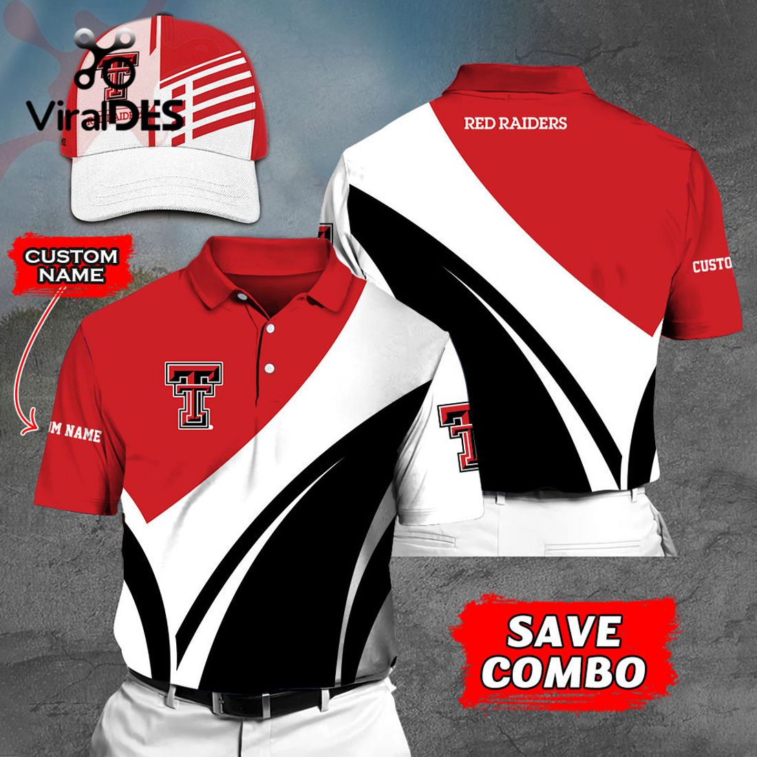 Custom Name Texas Tech Red Raiders Polo, Cap Limited Edition Custom Name Texas Tech Red Raiders Polo, Cap Limited Edition