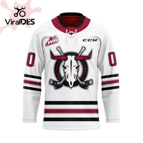 Custom Red Deer Rebels Away Hockey Jersey Personalized Letters Number