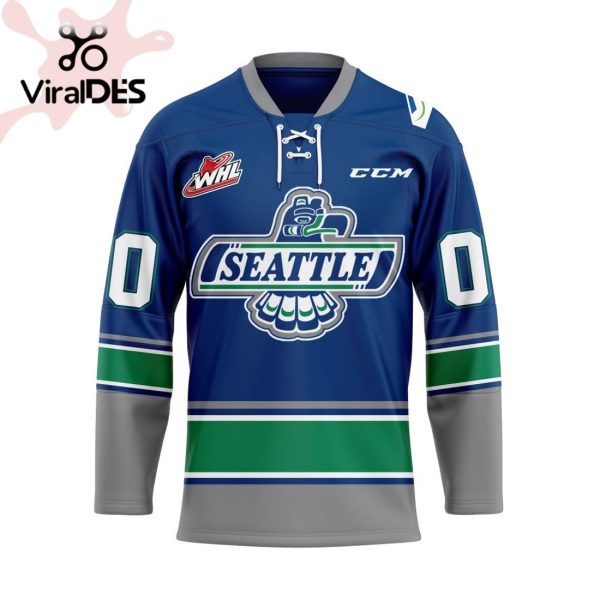 Custom Seattle Thunderbirds Home Hockey Jersey Personalized Letters Number