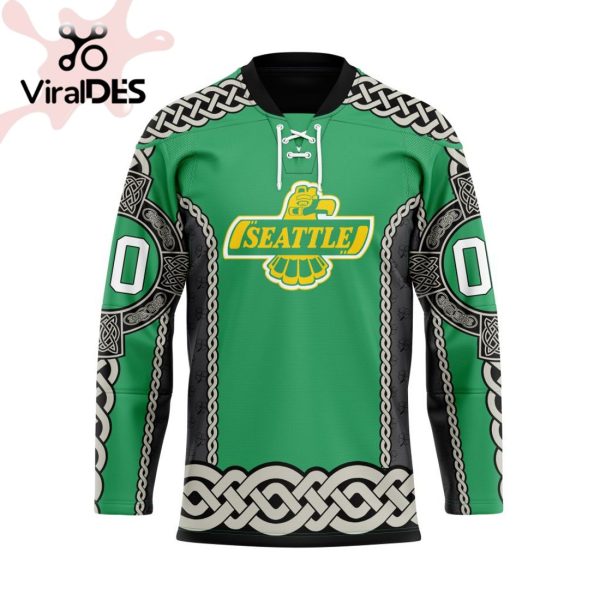 Custom Seattle Thunderbirds St Patrick Day Custom Name Custom Number Team Hockey Jersey