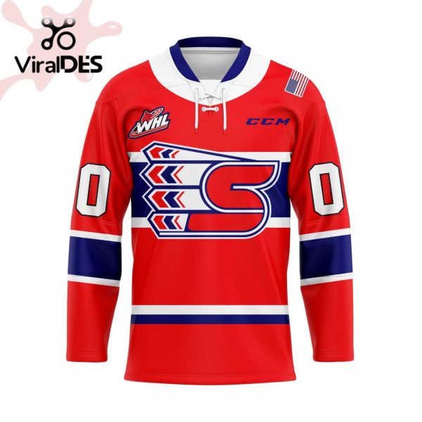 Custom Spokane Chiefs Home Hockey Jersey Personalized Letters Number