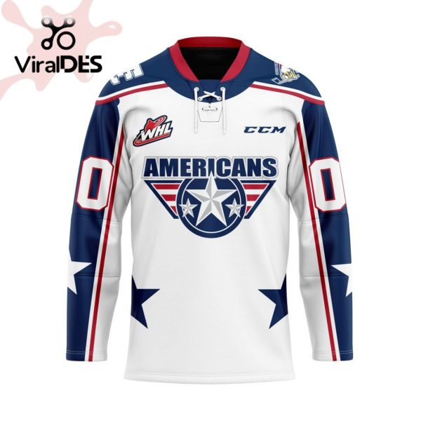 Custom Tri-City Americans Away Hockey Jersey Personalized Letters Number