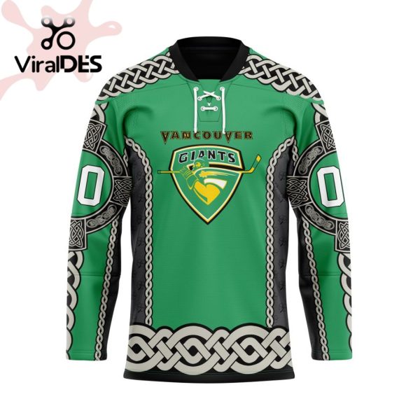 Custom Vancouver Giants St Patrick Day Custom Name Custom Number Team Hockey Jersey