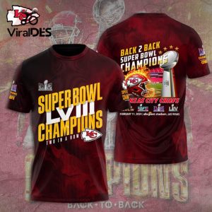 Kansas City Chiefs Two In A Row Super Bowl LVIII Champions 3D Apparels Hoodie
