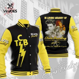 In Loving Memory Of Elvis Presley Signatures Black Baseball Jacket, Sport Jacket
