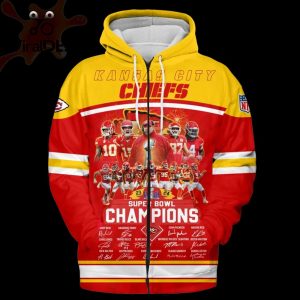 NFL Kansas City Chiefs Super Bowl Team Champions Signatures Style Hoodie 3D