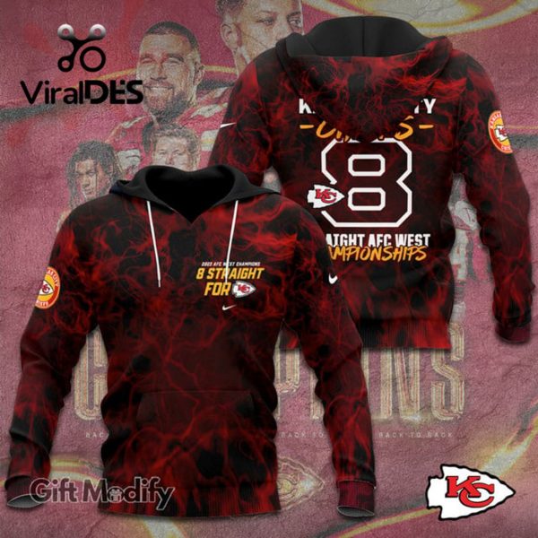 Kansas City Chiefs 2023 AFC West Champions 8 Straight For Chiefs Hoodie 3D