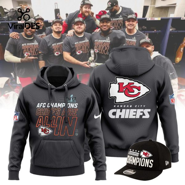 Kansas City Chiefs Are All In 2023 AFC Champions Black Hoodie, Jogger, Cap