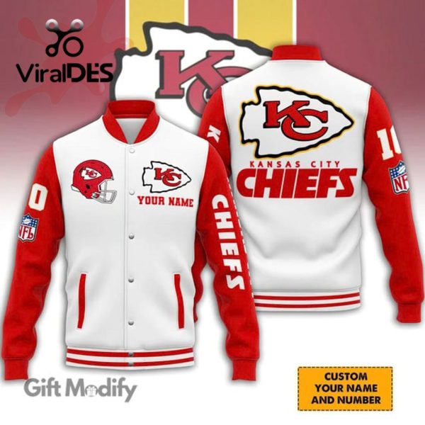 Kansas City Chiefs Football Custom Super Bowl Champion White Baseball Jacket