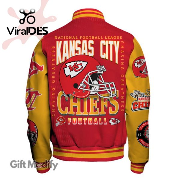 Kansas City Chiefs National Football Red Design Baseball Jacket All Over Printed