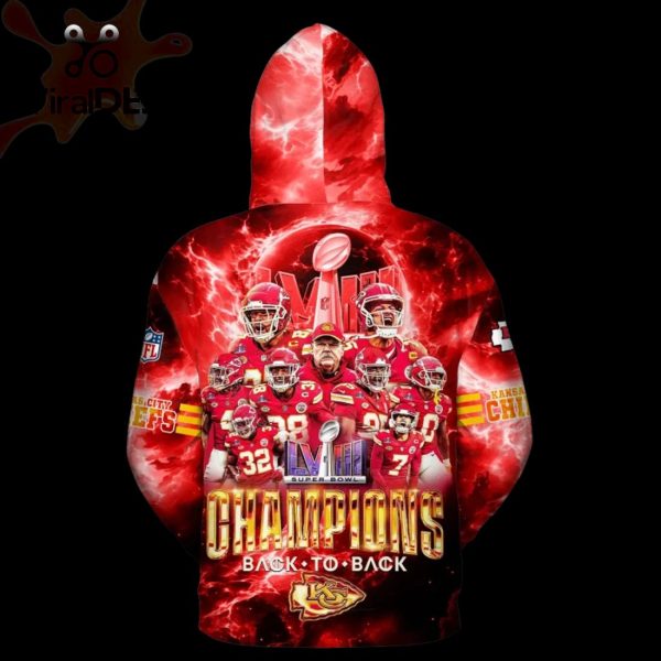 Kansas City Chiefs NFL LVIII Super Bowl Champions Back To Back Red Style Hoodie, Jogger, Cap