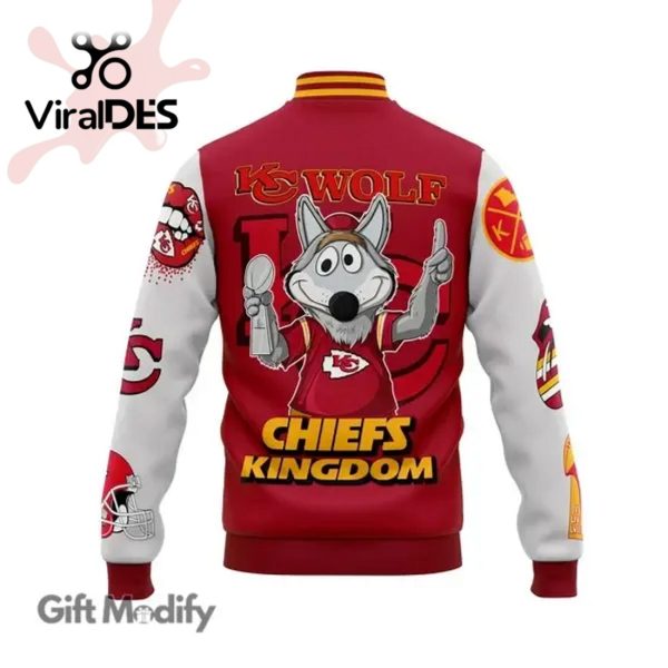 Kansas City Chiefs Super Bowl Champion Wolf Chiefs Kingdom Red Baseball Jacket