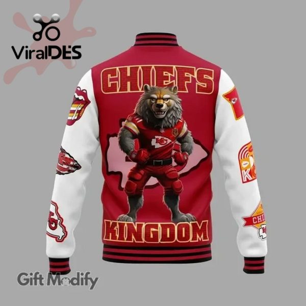 Kansas City Chiefs Super Bowl Design Wolf Chiefs Kingdom Red Baseball Jacket