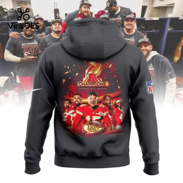 Limited 2023 AFC Champions Kansas City Chiefs Are All In Black Hoodie, Jogger, Cap