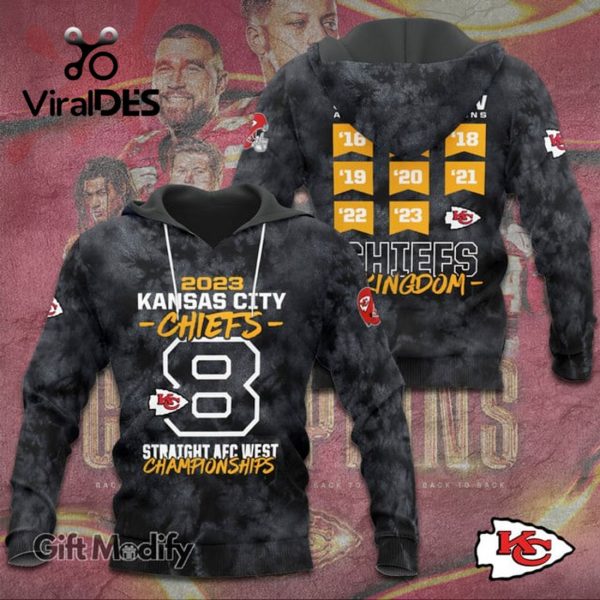 Limited 2023 Kansas City Chiefs Straight AFC West Champions Black Hoodie 3D