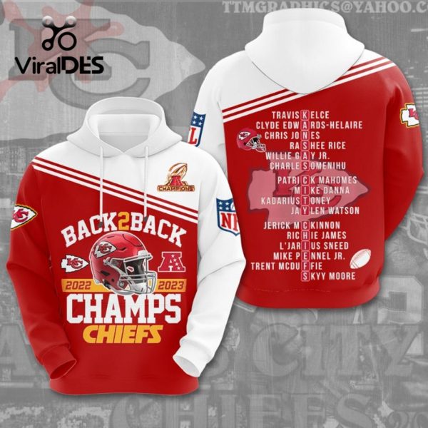 Limited Back 2 Back 2022 2023 Kansas City Chiefs Champions Luxury Hoodie 3D