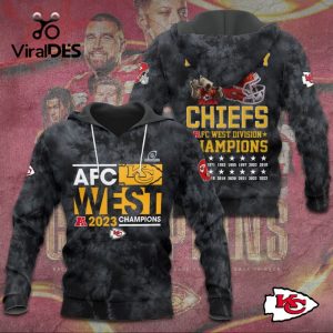 AFC West 2023 Champions Kansas City Chiefs Super Stars Black Hoodie 3D Limited Edition