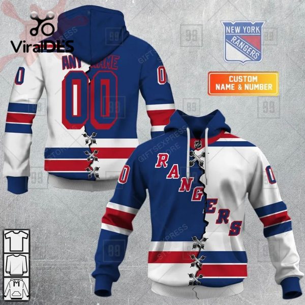 New York Rangers Personalized Name Number Hoodie Jersey