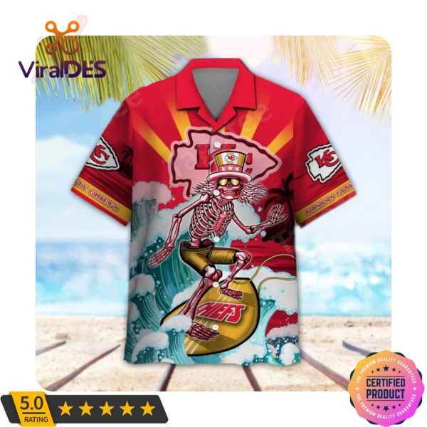 NFL Kansas City Chiefs Grateful Dead Aloha Casual Hawaiian Shirt Limited Edition