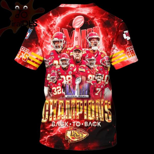 NFL Kansas City Chiefs LVIII Super Bowl Champions Back To Back Red Style Hoodie 3D