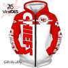 NFL Kansas City Chiefs Skull Player Red Design Hoodie 3D Limited Edition