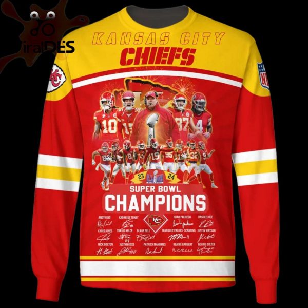 NFL Kansas City Chiefs Super Bowl Team Champions Signatures Style Hoodie 3D