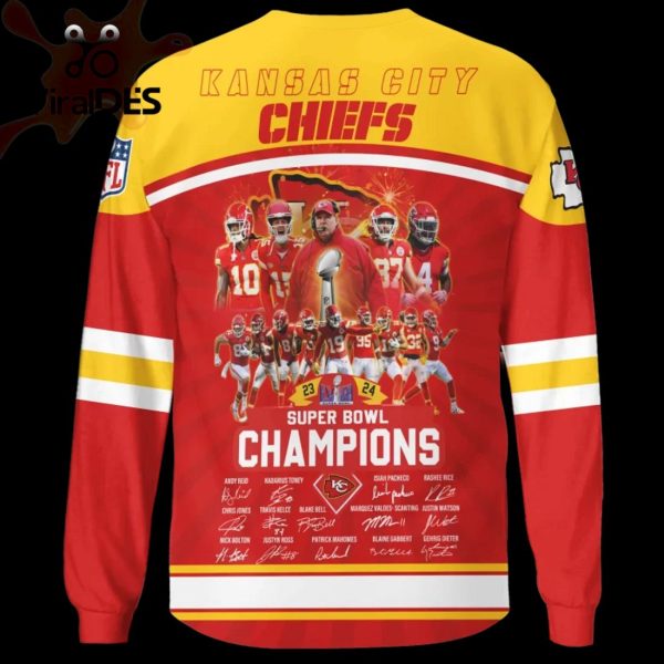 NFL Kansas City Chiefs Super Bowl Team Champions Signatures Style Hoodie 3D