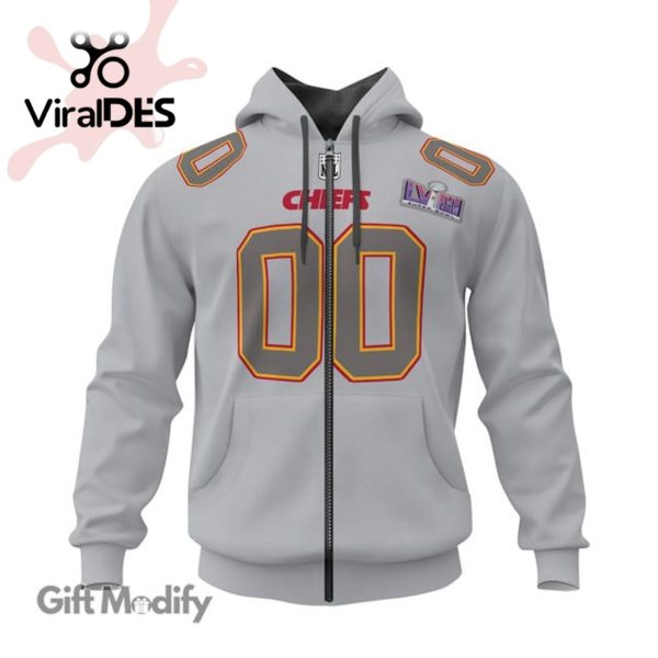 Personalized Kansas City Chiefs Super Bowl LVIII Champion Grey Design Hoodie 3D