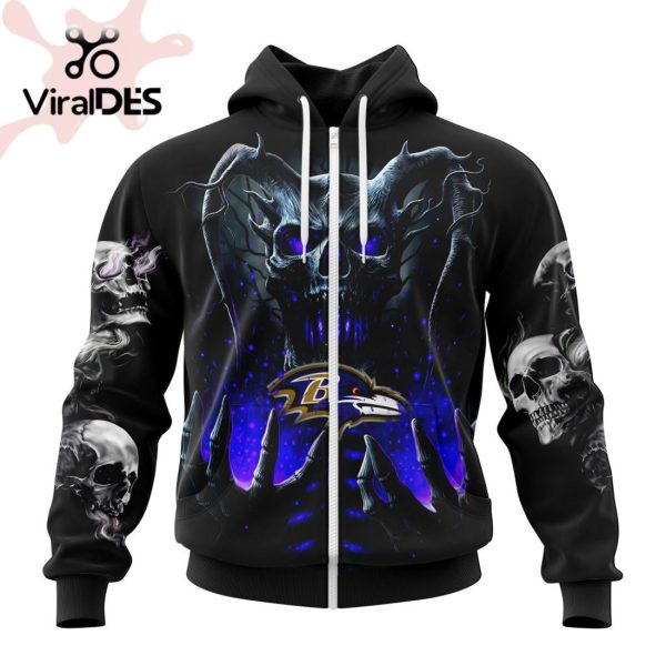 Personalized NFL Baltimore Ravens Special Skull Art Design Hoodie 3D