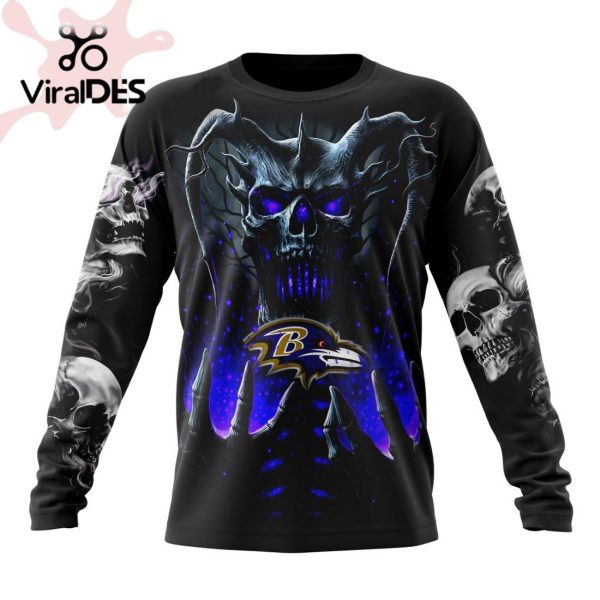 Personalized NFL Baltimore Ravens Special Skull Art Design Hoodie 3D