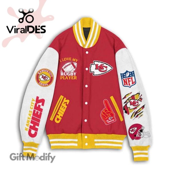 Personalized NFL Kansas City Chiefs I Love My Ruby Player Red Baseball Jacket