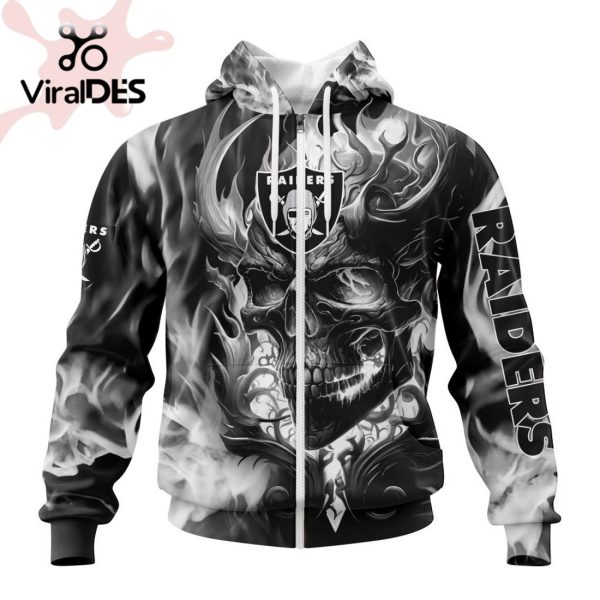 Personalized NFL Las Vegas Raiders Limited Skull Art Design Hoodie 3D