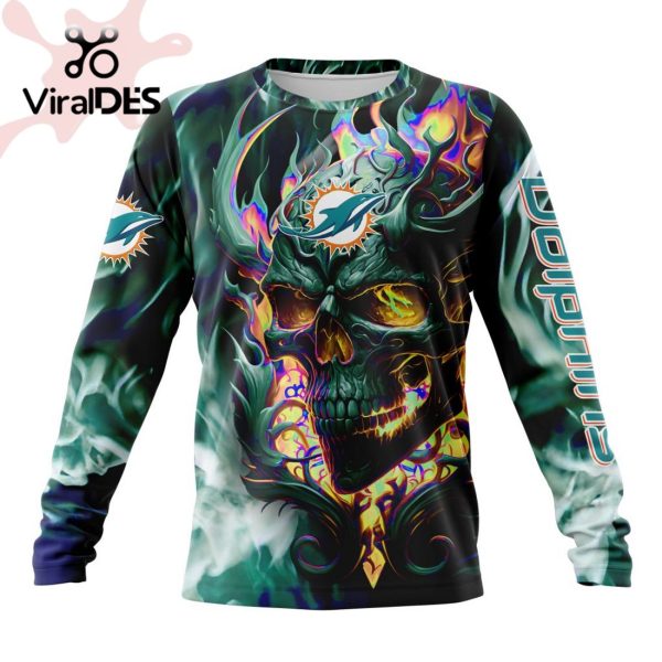 Personalized NFL Miami Dolphins Limited Skull Art Design Hoodie 3D