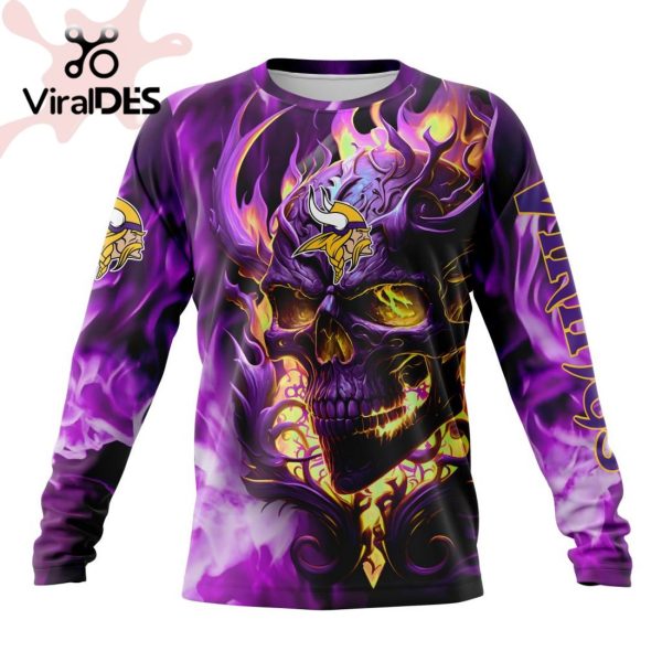 Personalized NFL Minnesota Vikings Limited Skull Art Design Hoodie 3D