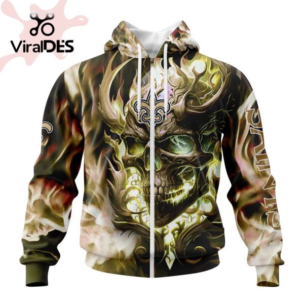 Personalized NFL New Orleans Saints Limited Skull Art Design Hoodie 3D