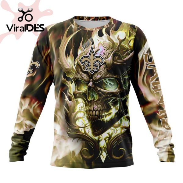 Personalized NFL New Orleans Saints Limited Skull Art Design Hoodie 3D