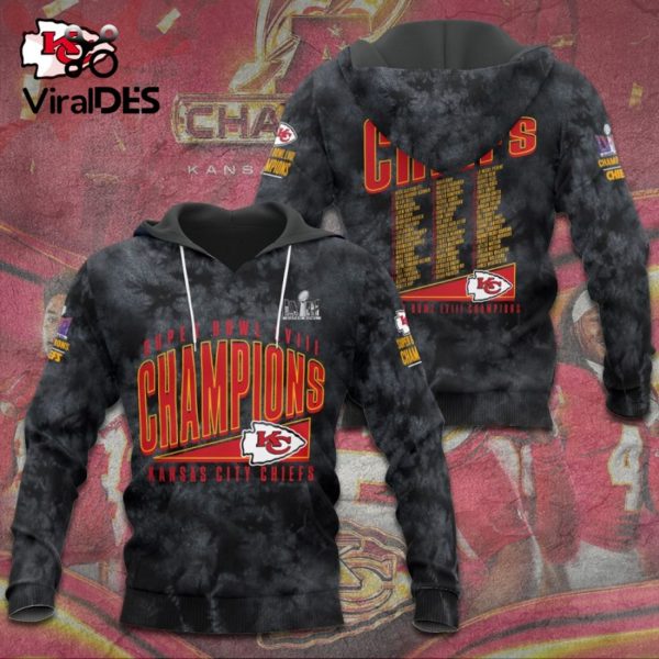 Premium Kansas City Chiefs Super Bowl LVIII Champions Grey Style Hoodie 3D