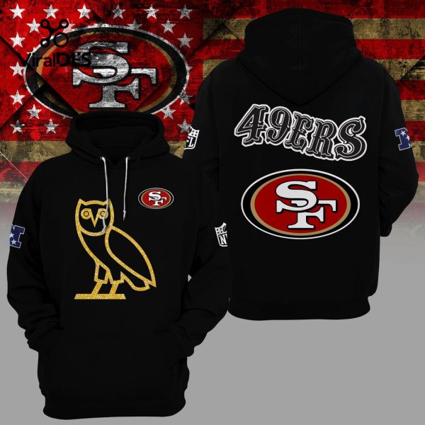 Premium San Francisco 49ers Owl Design Black Hoodie 3D Limited Edition