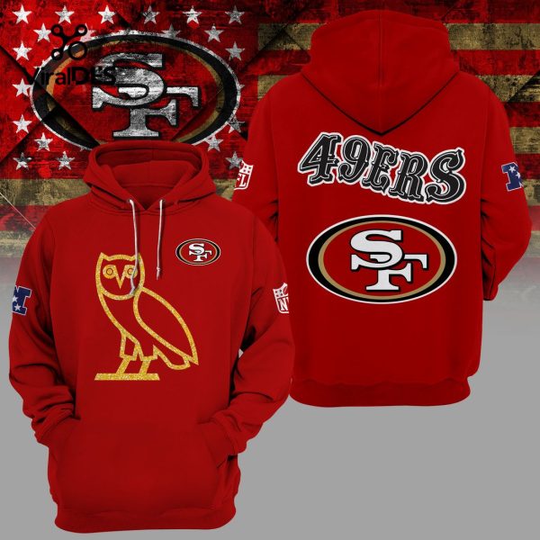 Premium San Francisco 49ers Owl Design Red Hoodie 3D Limited Edition