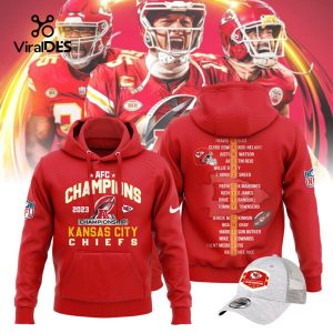 2023 AFC Champions Kansas City Chiefs NFL Playoff Red Hoodie, Jogger, Cap