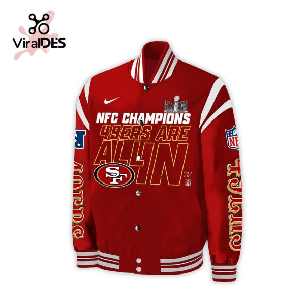 San Francisco 49ers Are All In Championship Team Red Baseball Jacket, Jogger, Cap