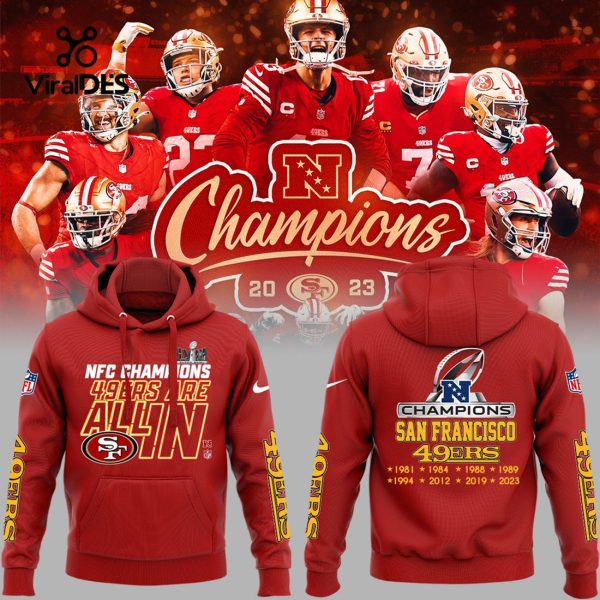 San Francisco 49ers Are All In Championship Team Red Hoodie, Jogger, Cap Limited