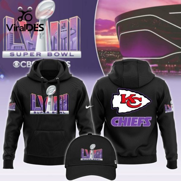 Special Edition NFL Kansas City Chiefs Black Super Bowl LVIII Hoodie, Jogger, Cap