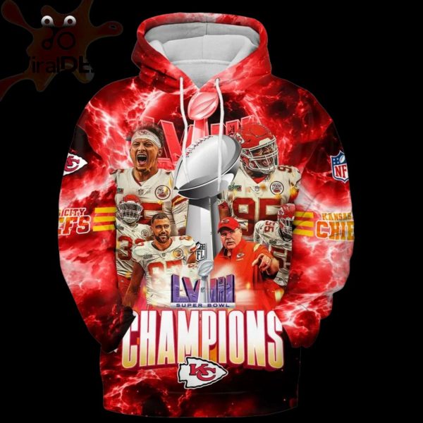 Super Bowl LVIII Champions NFL Kansas City Chiefs Red Style Hoodie 3D Special Edition