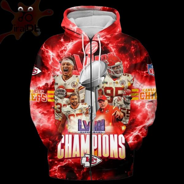 Super Bowl LVIII Champions NFL Kansas City Chiefs Red Style Hoodie 3D Special Edition