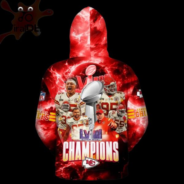 Super Bowl LVIII Champions NFL Kansas City Chiefs Red Style Hoodie 3D Special Edition