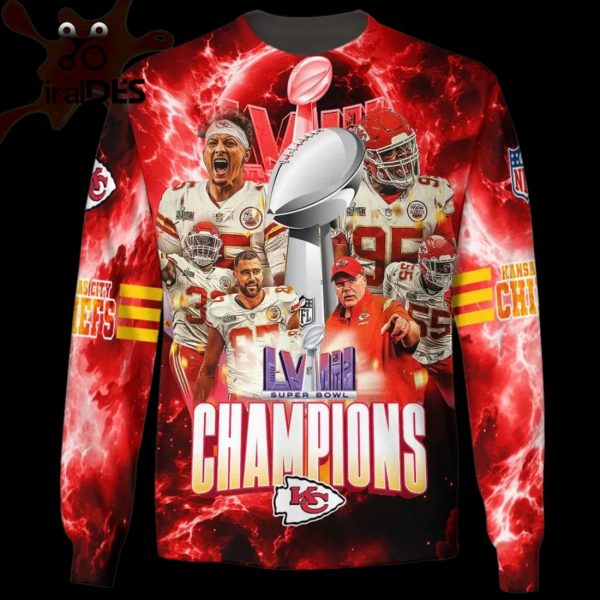 Super Bowl LVIII Champions NFL Kansas City Chiefs Red Style Hoodie 3D Special Edition