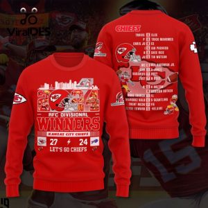 2024 AFC Divisional Winners Kansas City Chiefs Let’s Go Chiefs Red Hoodie 3D
